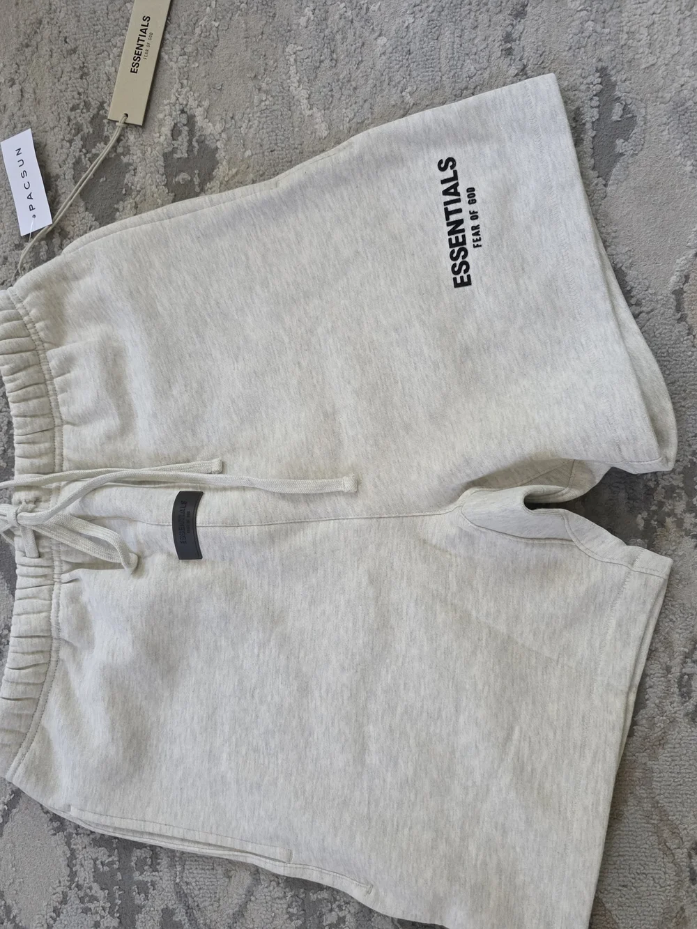 ESSENTIALS Cream Fleece Shorts